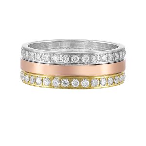 14Kt Tricolor Diamond 1Ctw Ring