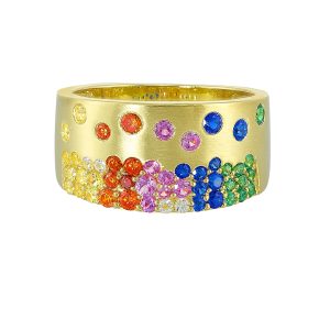 14Kt Yellow Gold Mix Colorstone 1 1/4Ctw Ring