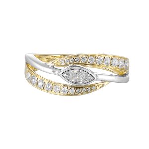 14Kt White Yellow Gold Diamond 1/2Ctw Ring