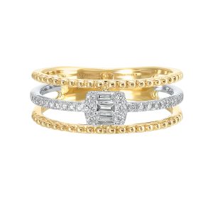 10Kt White Yellow Gold Diamond 1/5Ctw Ring
