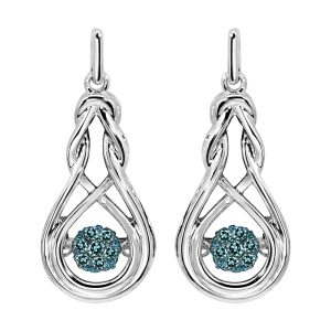 Silver White Diamond 1/6Ctw Earring
