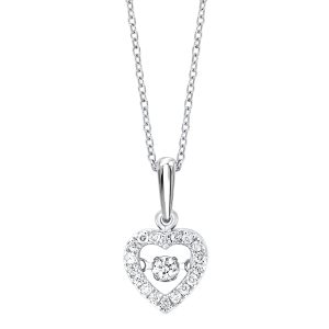 10Kt White Gold Diamond 1/5Ctw Pendant