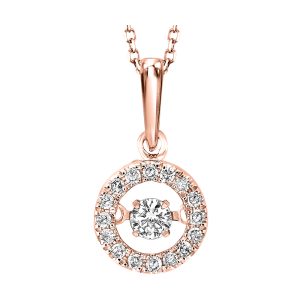 10Kt Rose Gold Diamond 1/5Ctw Pendant