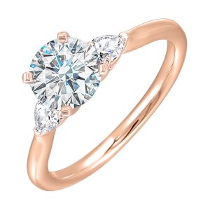14Kt Rose Semi Mount 3/8Ctw For 1 1/2Ct Round Center