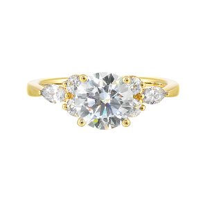 14Kt Yellow Semi Mount 3/8Ctw For 1 1/2Ct Round Center