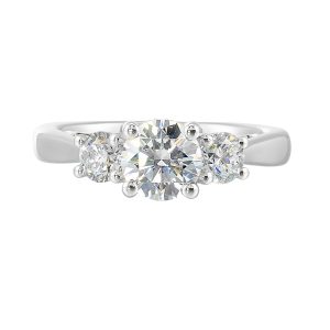 14Kt White Semi Mount 3/4Ctw For 1Ctw Round Center