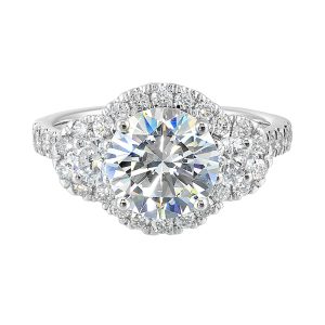 14Kt White Semi Mount 1Ctw For 2Ctw Round Center