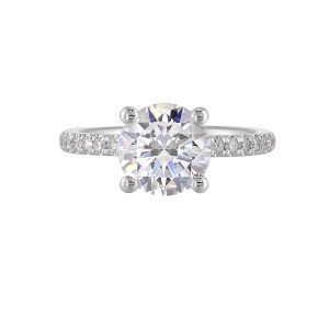 14Kt White Semi Mount 1/5Ctw For 2Ct Round Center
