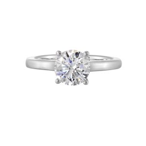 14Kt White Yellow Semi Mount 1/20Ctw For 1 1/2Ct Round Center