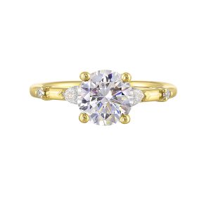 14Kt Yellow Semi Mount 1/5Ctw For 1 1/2Ct Round Center
