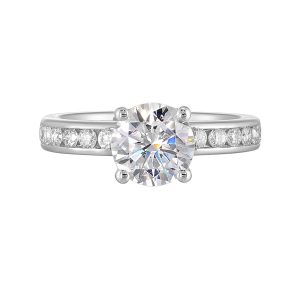 14Kt White Semi Mount 3/8Ctw For 1 1/2Ct Round Center