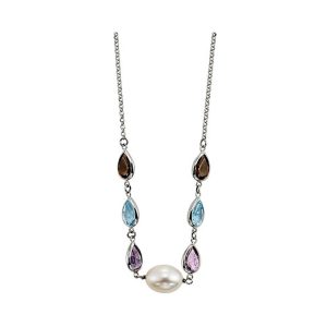 Silver Mix Colorstone Necklace