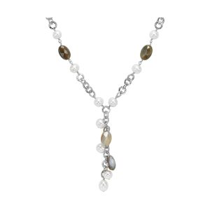 Silver White & Pearl Necklace