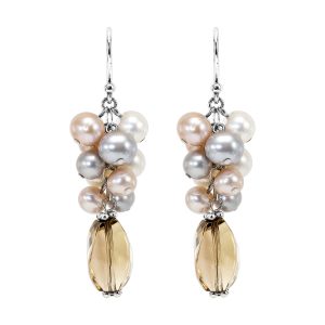 Silver White & Pearl Earring