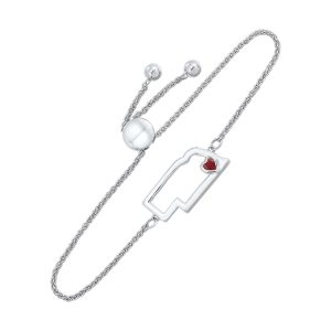 Silver Ruby 1/8Ctw Bracelet