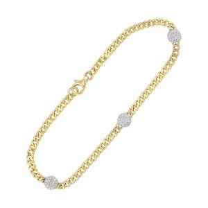 14Kt Yellow Gold Diamond 1/6Ctw Bracelet