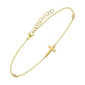 14Kt Yellow Gold Diamond 1/20Ctw Bracelet