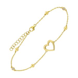 14Kt Yellow Gold Diamond 1/20Ctw Bracelet