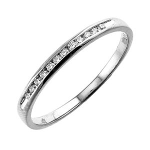 89 Facet 14Kt White Gold Diamond (1/10Ctw) Band