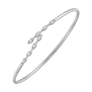 14Kt White Gold Diamond 1/3Ctw Bangle