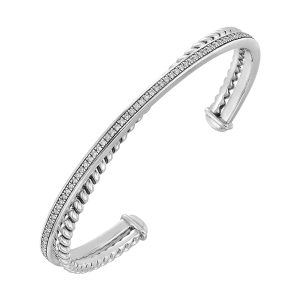 Silver Diamond 1/2Ctw Bangle