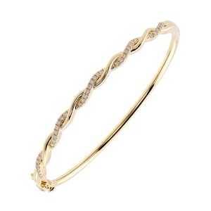 14Kt Yellow Gold Diamond 1/3Ctw Bangle