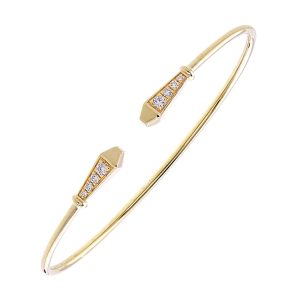 14Kt Yellow Gold Diamond 1/4Ctw Bangle