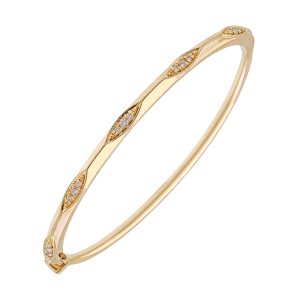 14Kt Yellow Gold Diamond 1/4Ctw Bangle