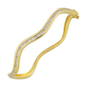 14Kt Yellow Gold Diamond 1 1/4Ctw Bangle