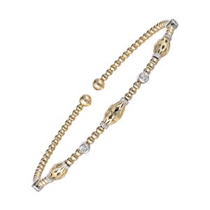 14Kt White Yellow Gold Diamond 1/5Ctw Bangle