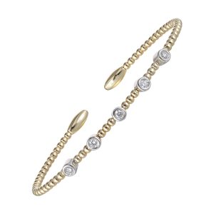 14Kt White Yellow Gold Diamond 1/4Ctw Bangle
