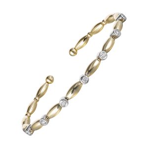14Kt White Yellow Gold Diamond 1/3Ctw Bangle