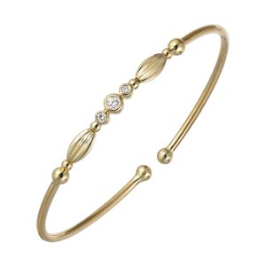 14Kt Yellow Gold Diamond 1/8Ctw Bangle