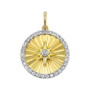 14Kt Yellow Gold Diamond 1/5Ctw Charm