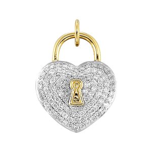 14Kt Yellow Gold Diamond 1/3Ctw Charm