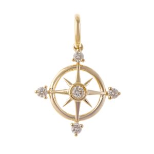 14Kt Yellow Gold Diamond 1/12Ctw Charm