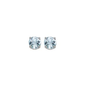 14Kt White Gold Aquamarine 7/8Ctw Earring