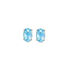 14Kt White Gold Blue Topaz 1/2Ctw Earring