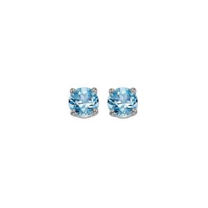 14Kt White Gold Blue Topaz 3/4Ctw Earring