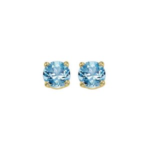 14Kt Yellow Gold Blue Topaz 1Ctw Earring