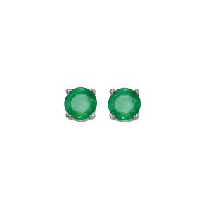 14Kt White Gold Emerald 1Ctw Earring