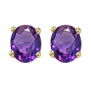 14Kt Yellow Gold Amethyst 3/4Ctw Earring