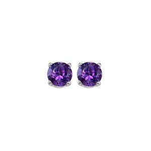 14Kt White Gold Amethyst 1Ctw Earring
