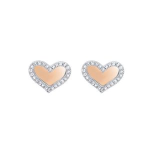 14Kt White Rose Gold Diamond 1/15Ctw Earring