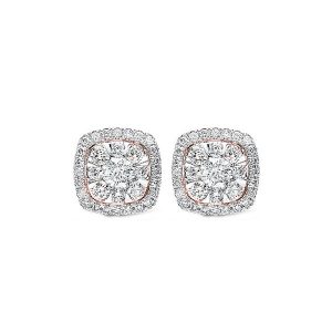 14Kt Rose Gold Diamond 1Ctw Earring