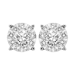 14Kt White Gold Diamond 3/4Ctw Earring