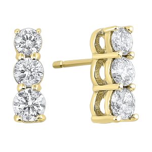 14Kt Yellow Gold Diamond 1Ctw Earring