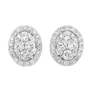 14Kt White Gold Diamond 1/2Ctw Earring