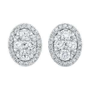 14Kt White Gold Diamond 1Ctw Earring