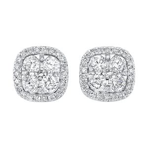 14Kt White Gold Diamond 1Ctw Earring